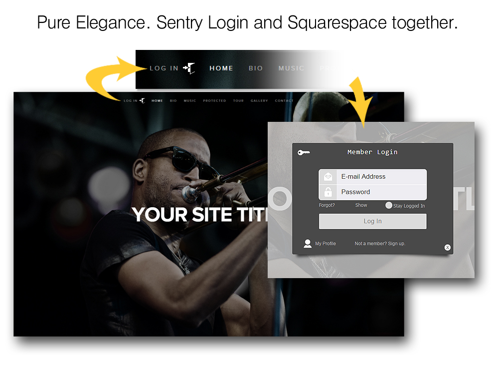Squarespace login powered by Sentry Login